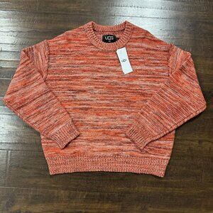 UGG Women Avianna Wool Blend‎ Pullover Sweater Crew Neck Salmon Pink XL